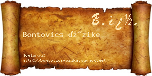 Bontovics Őzike névjegykártya