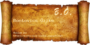 Bontovics Őzike névjegykártya