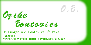 ozike bontovics business card